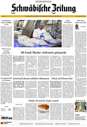 Cover of Schwabische Zeitung (Sigmaringen)