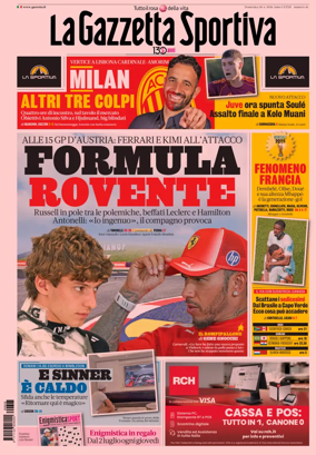Cover of La Gazzetta dello Sport