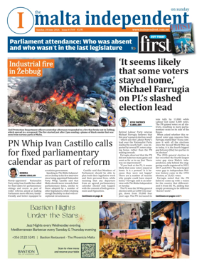 Cover of The Malta Independent on Sunday