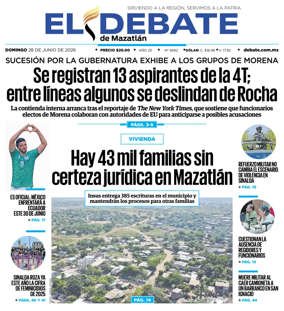 Cover of El Debate de Mazatlan