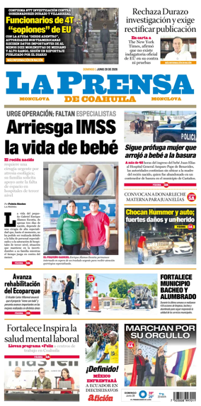 Cover of La Prensa de Coahuila