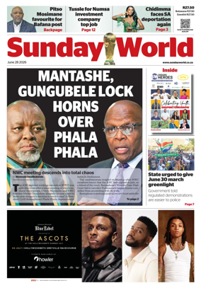 Cover of Sunday World (South Africa)