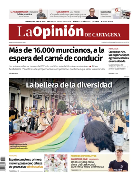 Cover of La Opinion de Murcia (Cartagena)