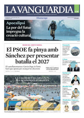 Cover of La Vanguardia (Catala)