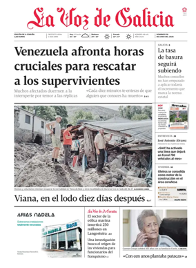 Cover of La Voz de Galicia (A Coruna)