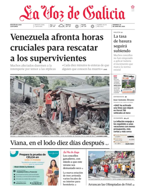 Cover of La Voz de Galicia (Lugo)