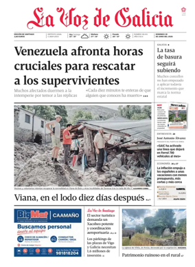 Cover of La Voz de Galicia (Santiago)
