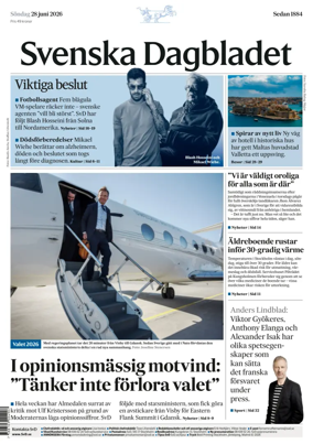 Cover of Svenska Dagbladet