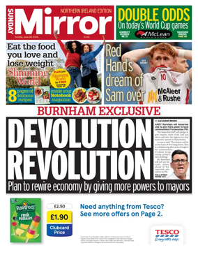 Cover of Sunday Mirror (Northern Ireland)