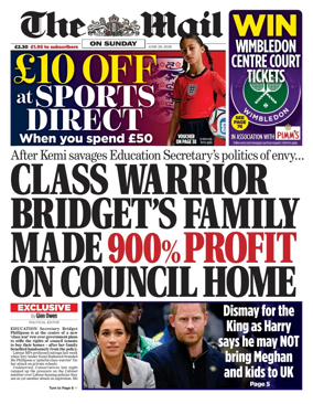 Cover of The Mail on Sunday