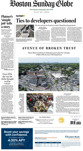 Cover of Boston Sunday Globe