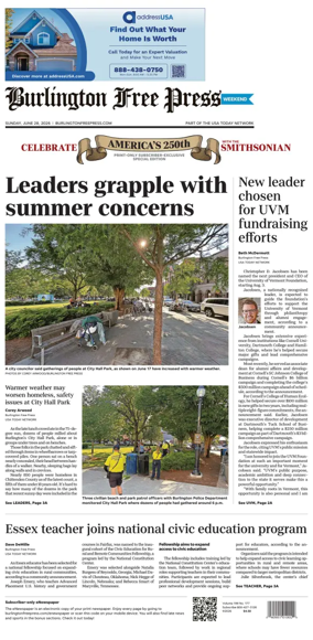 Cover of Burlington Free Press