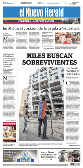 Cover of El Nuevo Herald (Sunday)
