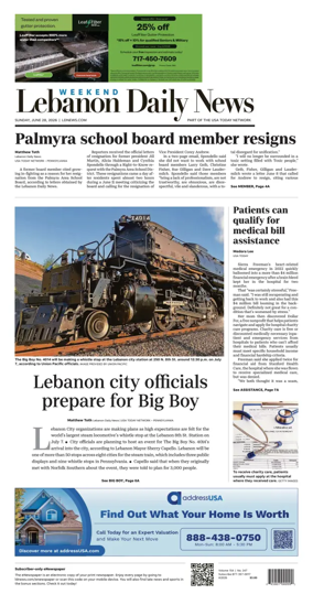 Cover of Lebanon Daily News