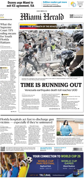 Cover of Miami Herald (Sunday)
