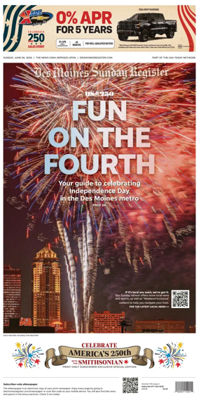 Cover of The Des Moines Register