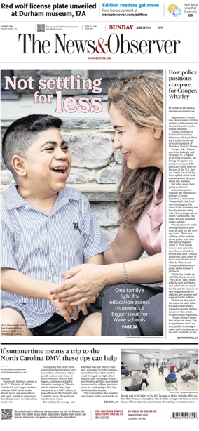 Cover of The News & Observer (Sunday)