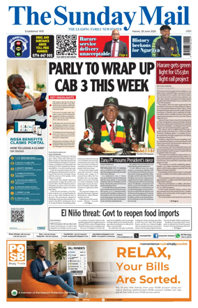 Cover of The Sunday Mail (Zimbabwe)