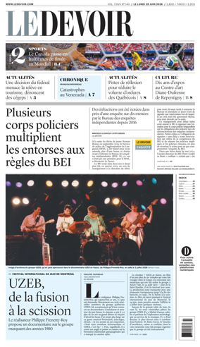 Cover of Le Devoir