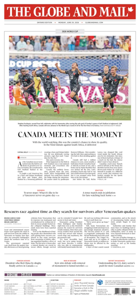 Cover of The Globe and Mail (Ontario Edition)