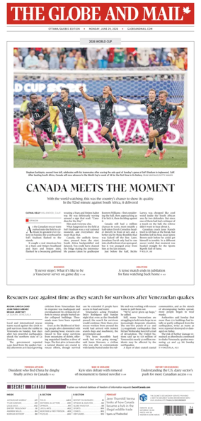 Cover of The Globe and Mail (Ottawa/Quebec Edition)