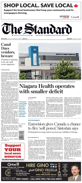 Cover of The Standard (St. Catharines)