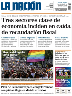 Cover of La Nacion (Costa Rica)