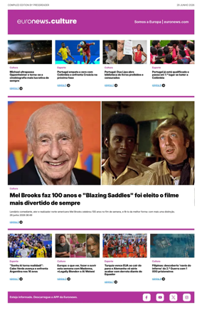 Cover of Euronews Culture and Sport (Portuguese)
