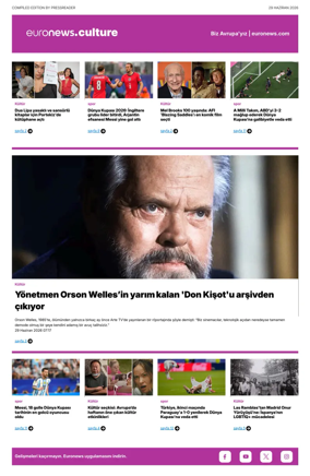 Cover of Euronews Culture and Sport (Turkish) Compiled Edition
