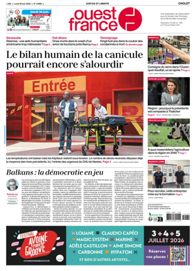 Cover of Ouest France (Cholet)