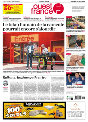 Cover of Ouest France (Les Sables-d'Olonne)