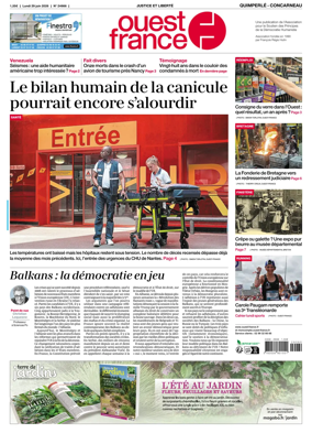 Cover of Ouest-France (Quimperle Concarneau)