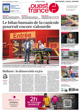 Cover of Ouest France (Saint-Nazaire La Baule Guerande)