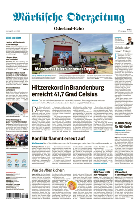 Cover of Markische Oderzeitung Oderland-Echo