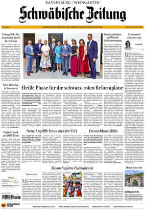 Cover of Schwabische Zeitung (Ravensburg / Weingarten)