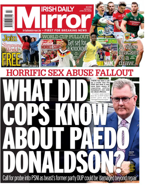 Cover of Irish Daily Mirror