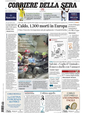 Cover of Corriere della Sera