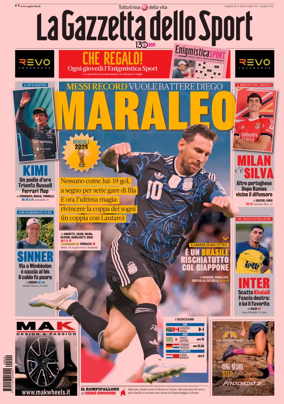 Cover of La Gazzetta dello Sport