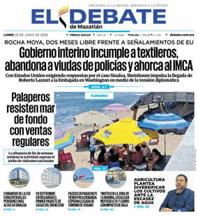 Cover of El Debate de Mazatlan