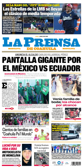 Cover of La Prensa de Coahuila