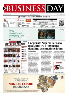 Cover of Business Day (Nigeria)