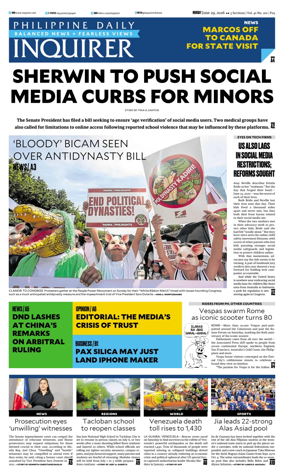 Cover of Philippine Daily Inquirer