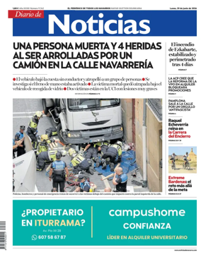 Cover of Diario de Noticias (Spain)