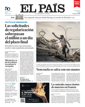 Cover of EL PAIS primera edicion