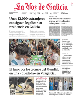 Cover of La Voz de Galicia (Pontevedra)