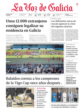 Cover of La Voz de Galicia (Vigo)