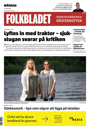 Cover of Folkbladet Vasterbotten