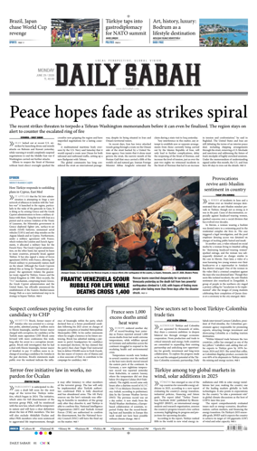 Cover of Daily Sabah (Turkey)