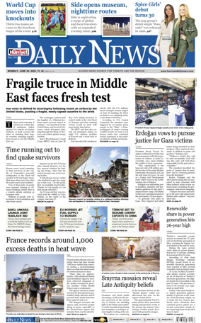 Cover of Hurriyet Daily News & Economic Review