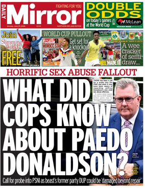 Cover of Daily Mirror (Northern Ireland)